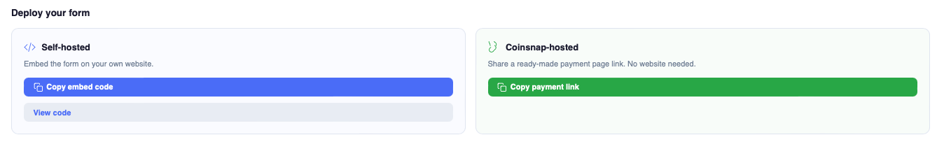 Deploy your Bitcoin Invoice form
