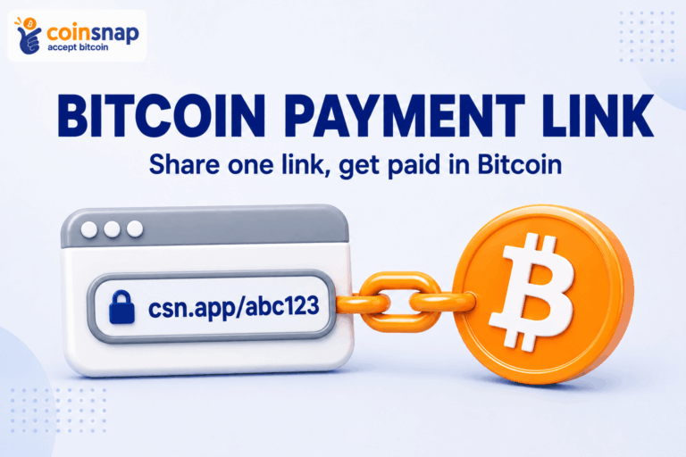QR code and link icon illustrating a Coinsnap Bitcoin payment link
