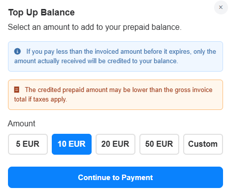 Top Up Balance