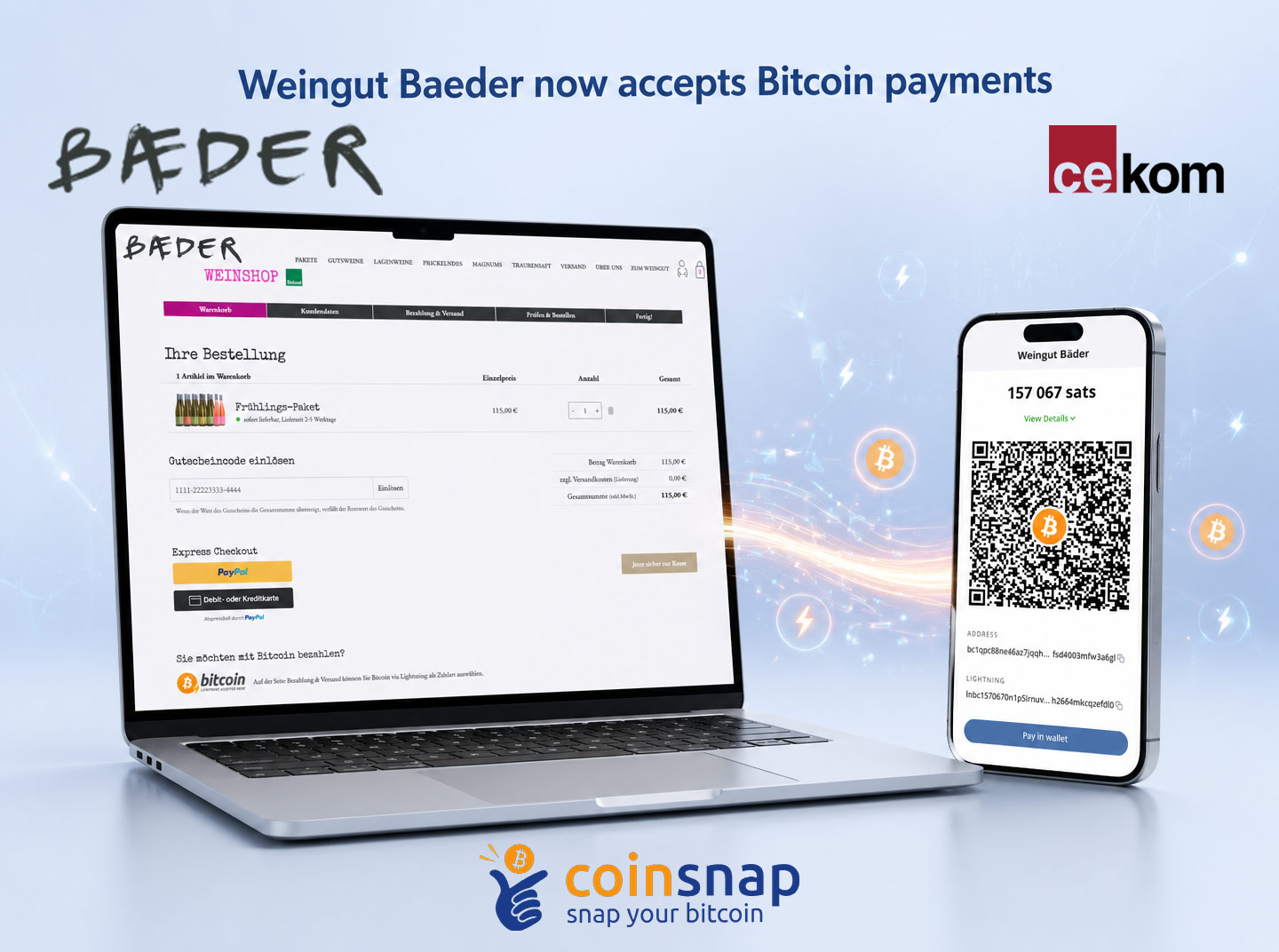 Weingut Baeder now accepts Bitcoin payment by Coinsnap