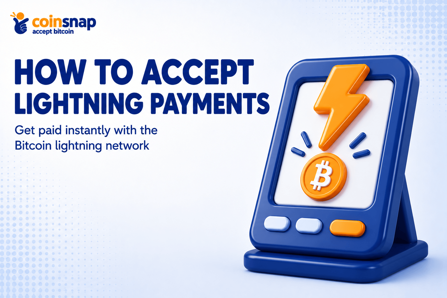 Checkout terminal with a lightning bolt illustrating how to accept lightning payments