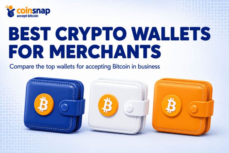 Three wallet icons compared side by side illustrating the best crypto wallets for merchants