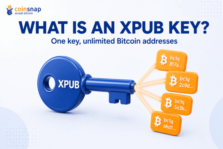 Illustration of a key symbolizing an xPub Key generating multiple Bitcoin addresses