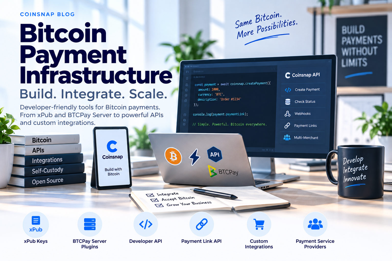 Bitcoin payment infrastructure for APIs, xPub, BTCPay Server and custom payment integrations